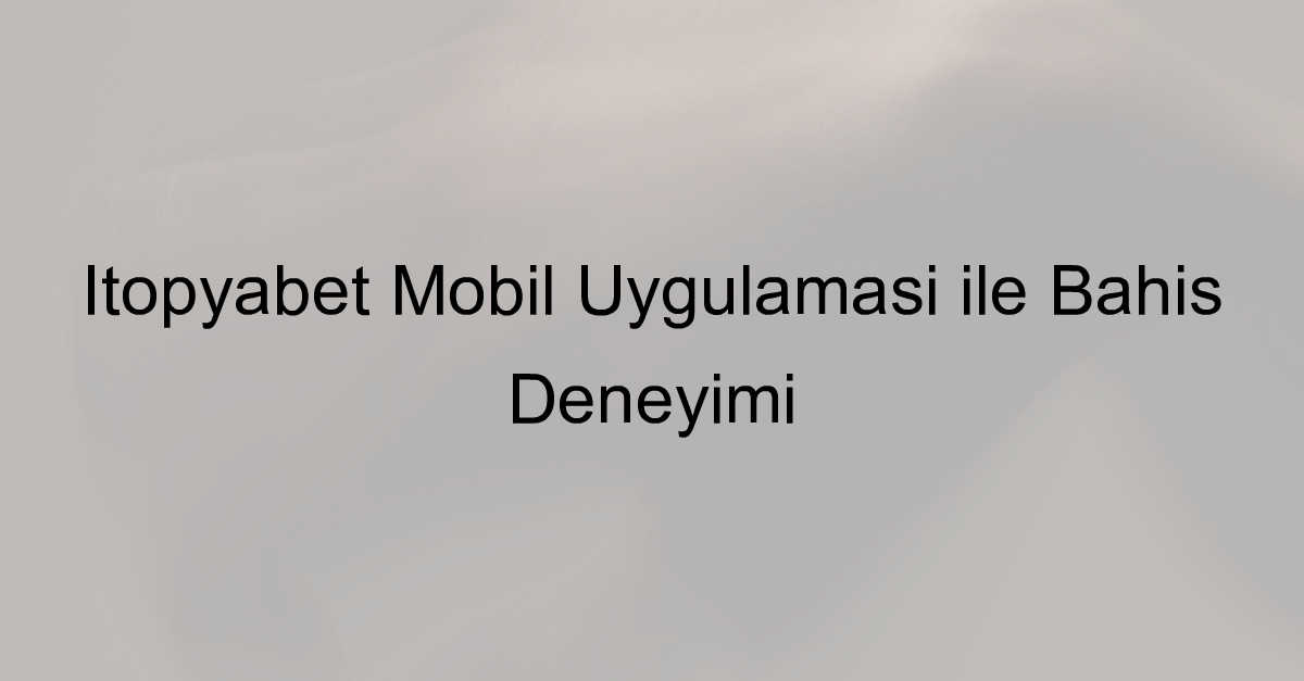 İtopyabet mobil uygulama